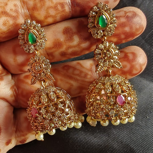 Fancy gold earrings