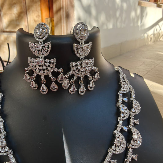 Elegant Silver Bridal Necklace Set