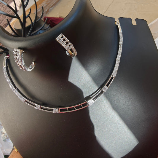 rectangular stone choker necklace