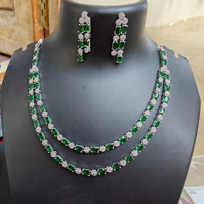 Twin Sparkle Layers necklace set