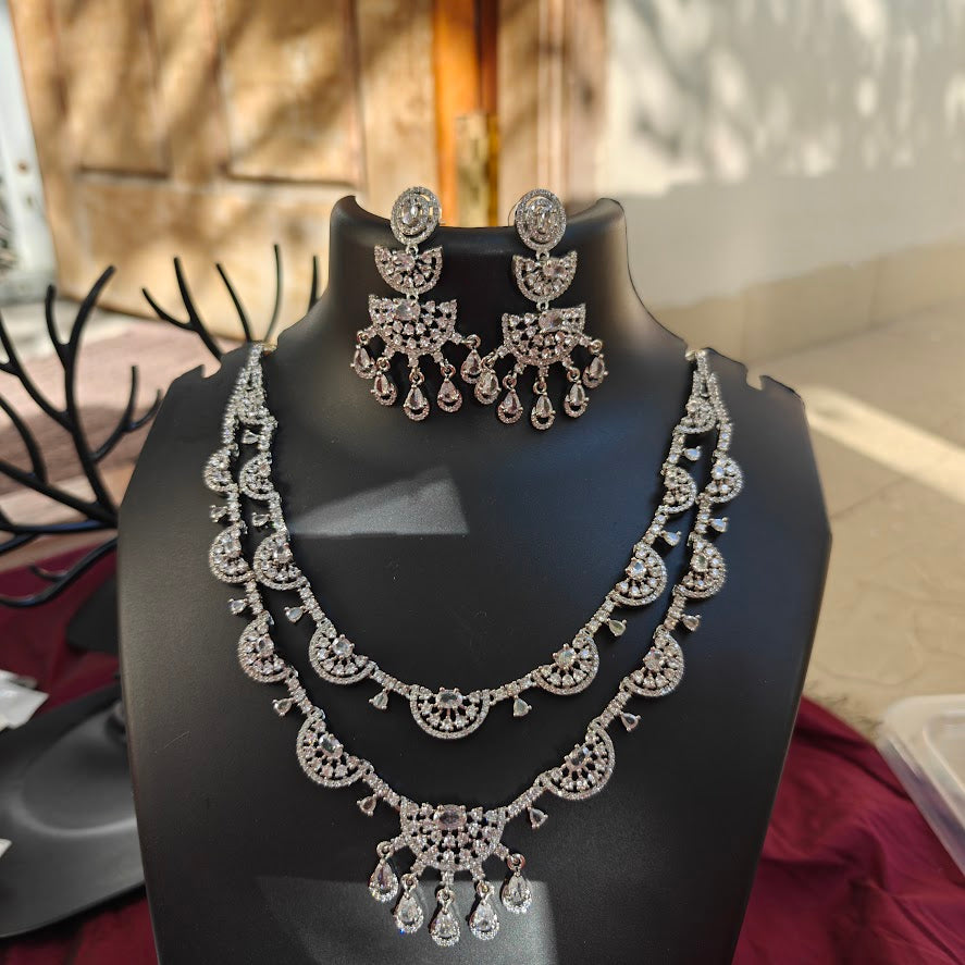 Elegant Silver Bridal Necklace Set