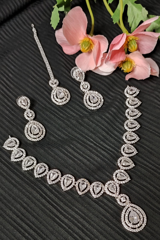Celeste Teardrop Diamond Necklace Set